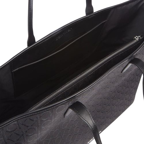 Womens Black Mono Jacquard Mono Shopper Bag 86924 by Calvin Klein from Hurleys