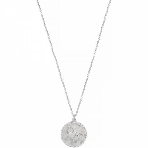 Womens Silver 3D Butterfly & Coin Necklace 34262 by Olivia Burton from Hurleys