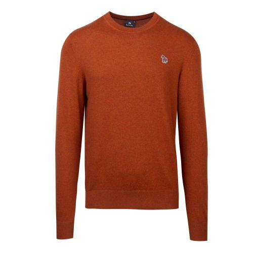 Mens Rust Zebra Crew Neck Knitted Jumper 48586 by PS Paul Smith from Hurleys