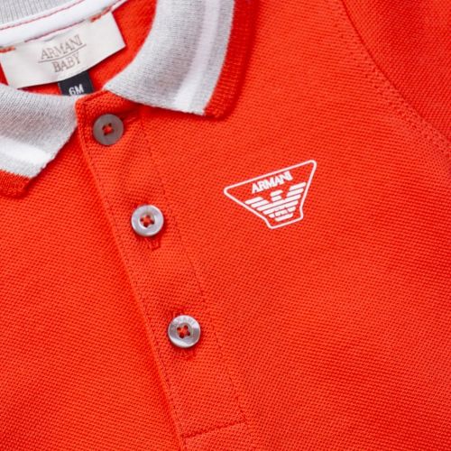 Baby Orange Small Logo S/s Polo Shirt 19783 by Armani Junior from Hurleys