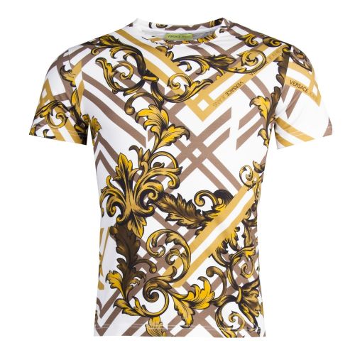 Mens White Heritage Print S/s T Shirt 32575 by Versace Jeans from Hurleys