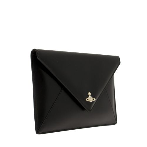 Womens Black Envelope Tonal Pouch Clutch 29684 by Vivienne Westwood from Hurleys