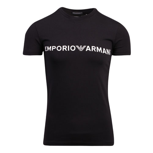 Mens Black Megalogo Slim Fit S/s T Shirt 107304 by Emporio Armani Bodywear from Hurleys