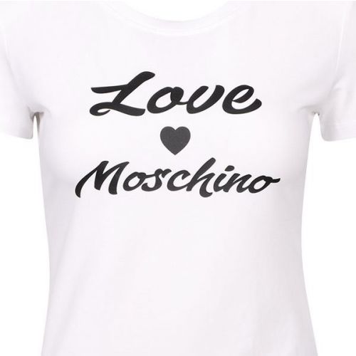 Womens Optical White Logo S/s T Shirt 110548 by Love Moschino from Hurleys
