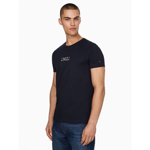 Mens Desert Sky Square Logo S/s T Shirt 109250 by Tommy Hilfiger from Hurleys
