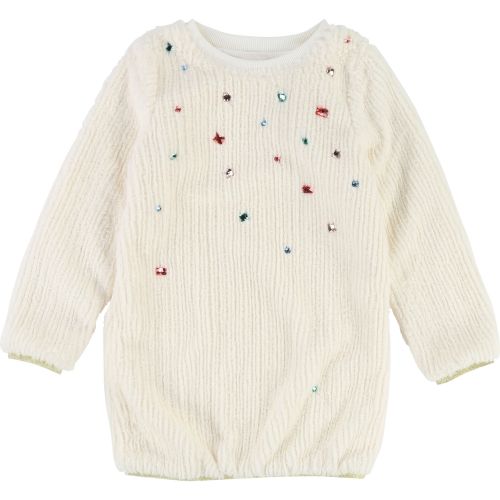 Girls White Gem Knitted Dress 28502 by Billieblush from Hurleys