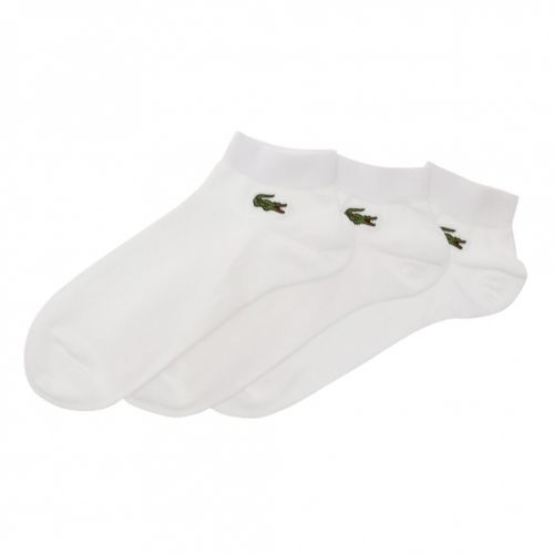 Mens White 3 Pack Trainer Socks 23232 by Lacoste from Hurleys