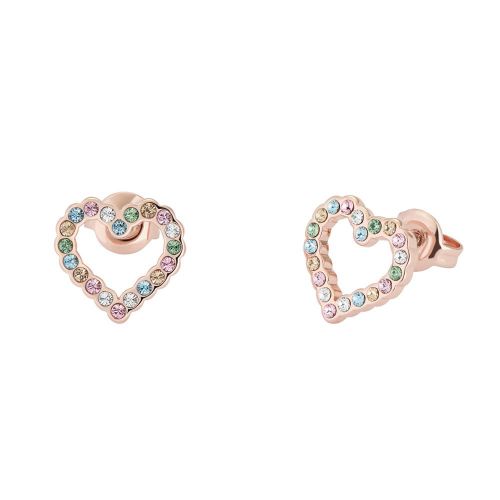 Womens Rose Gold/Pastel Leenah Crystal Heart Studs 93521 by Ted Baker from Hurleys