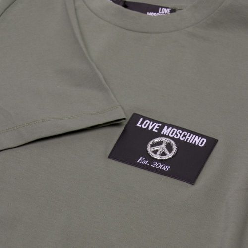Mens Green PU Badge Slim S/s T Shirt 26886 by Love Moschino from Hurleys