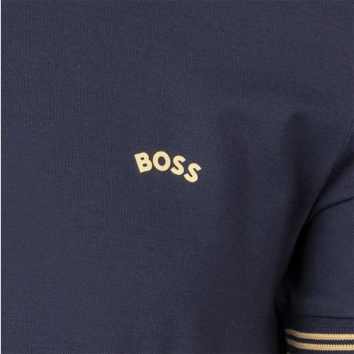 Athleisure Mens Dark Blue Paul Curved Slim S/s Polo Shirt 103806 by BOSS from Hurleys
