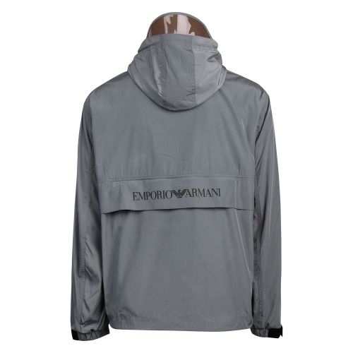Mens Grey Branded Peak Hooded Jacket 55501 by Emporio Armani from Hurleys