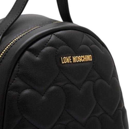 Womens Black Heart Quilted Mini Backpack 86341 by Love Moschino from Hurleys