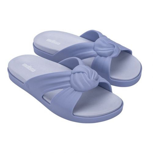 Womens Blue Plush Knot Slides 103643 by Melissa from Hurleys