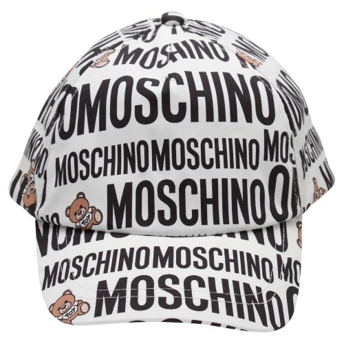 Boys Optic White Logo Toy Print Cap 58479 by Moschino from Hurleys