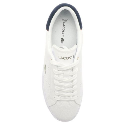 Mens White/Navy Powercourt 2.0 Trainers 110182 by Lacoste from Hurleys
