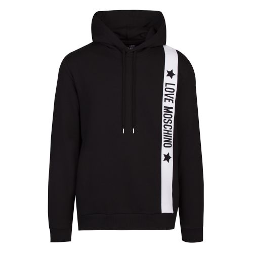 Mens Black Logo Trim Hooded Sweat Top 43151 by Love Moschino from Hurleys