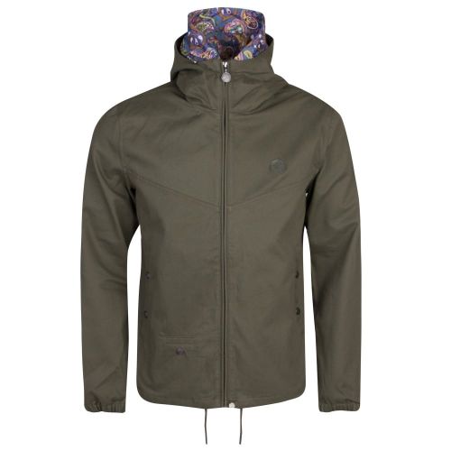 Mens Khaki Hooded Zip up Jacket 26222 by Pretty Green from Hurleys