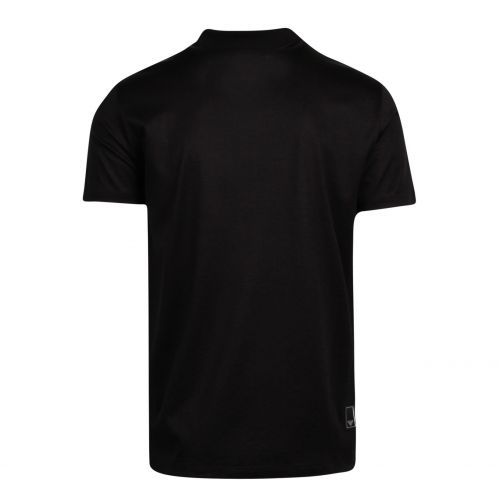 Mens Black Mercerized Zip S/s Polo Shirt 85051 by Emporio Armani from Hurleys