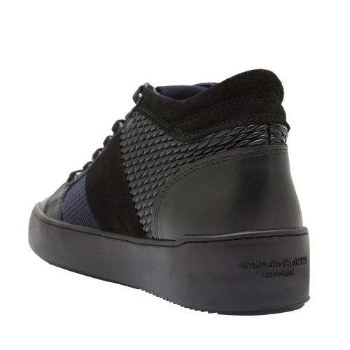 Mens Black Gloss Woven Propulsion Mid Geo Trainers 53249 by Android Homme from Hurleys