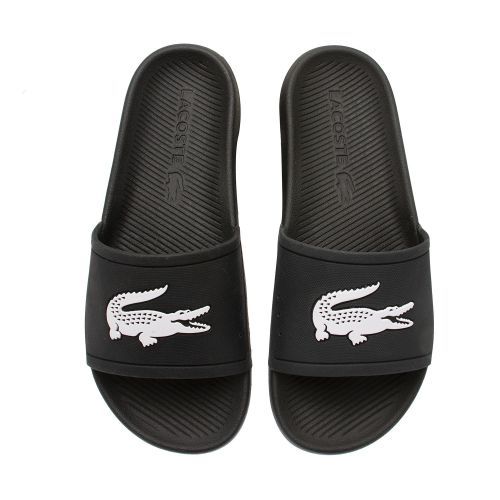 Mens Black/White Croco Slides 55706 by Lacoste from Hurleys