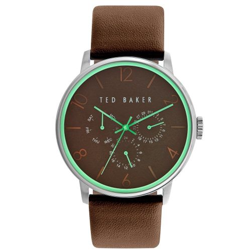 Mens Brown Multifunctional Leather Strap Watch 16593 by Ted Baker from Hurleys