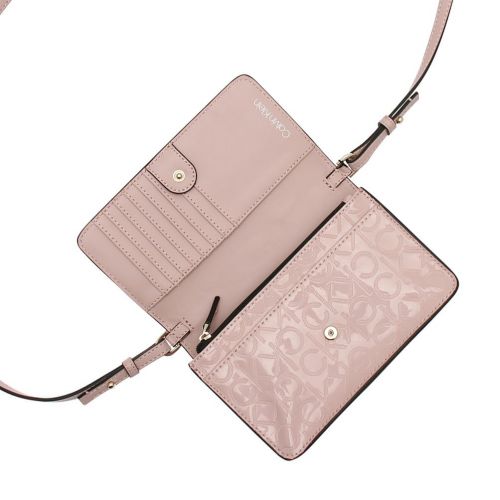 Womens Silver Pink Must Embossed Phone Crossbody Bag 76910 by Calvin Klein from Hurleys