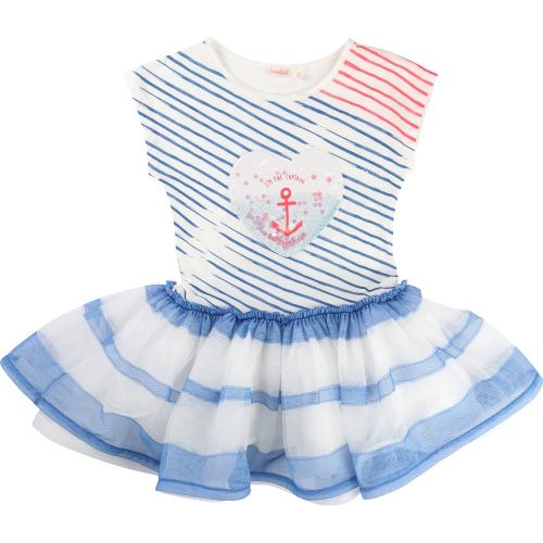 Girls Blue Striped Tutu Dress 71136 by Billieblush from Hurleys
