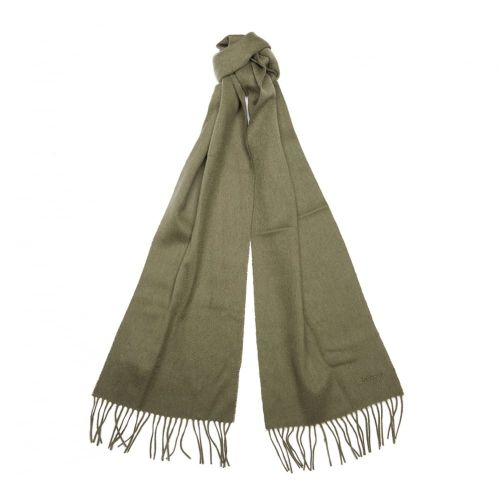 Womens Olive Lambswool Woven Scarf 12568 by Barbour from Hurleys