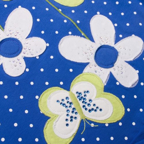 Girls Blue Embroidered Flowers Dress 40162 by Mayoral from Hurleys