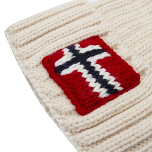 Mens White Semiury 3 Knitted Hat 77004 by Napapijri from Hurleys