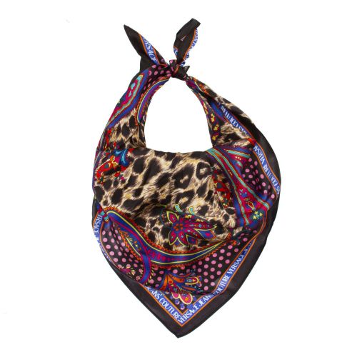 Womens Brown Leopard Paisley Silk Scarf 80693 by Versace Jeans Couture from Hurleys