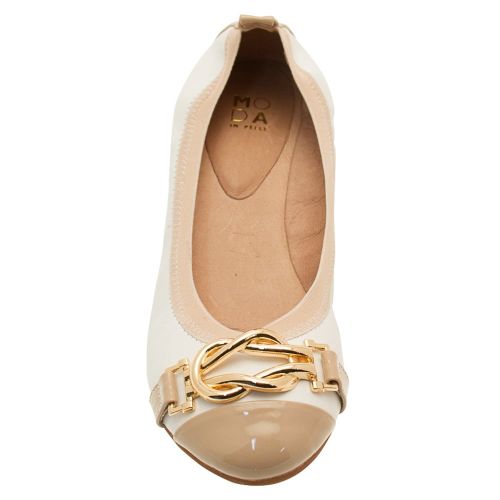 Womens White And Nude Eleena Ballerina Shoes 7136 by Moda In Pelle from Hurleys