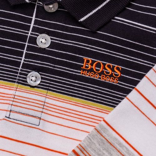 Baby Orange Mixed Stripe L/s Polo Shirt 65343 by BOSS from Hurleys