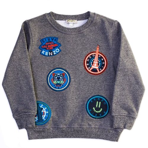 Boys Twisted Grey Arnold Circles Sweat Top 64229 by Kenzo from Hurleys