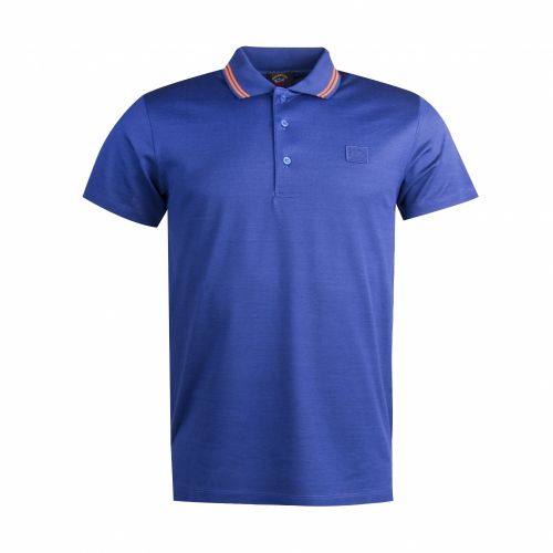 Mens Dark Blue Trim Collar Shark Fit S/s Polo Shirt 32837 by Paul And Shark from Hurleys