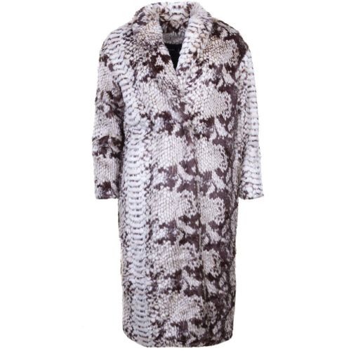 Womens Grey & Blac Serpent Faux Fur Coat 66954 by Religion from Hurleys
