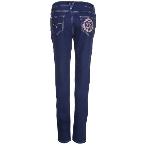 Womens Blue Wash Flower Logo Pocket Skinny Fit Jeans 68036 by Versace Jeans from Hurleys