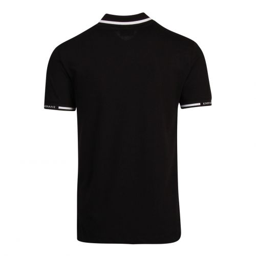 Mens Black Branded Cuff S/s Polo Shirt 77947 by Emporio Armani from Hurleys