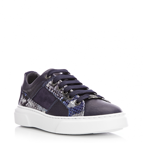 Womens Navy Snake Auran Trainers 99453 by Moda In Pelle from Hurleys
