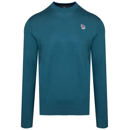Mens Teal Classic Zebra Crew Neck Knitted Jumper 40866 by PS Paul Smith from Hurleys