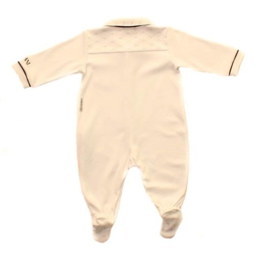 Baby Long Sleeve Polo Romper In White 49550 by Armani Junior from Hurleys
