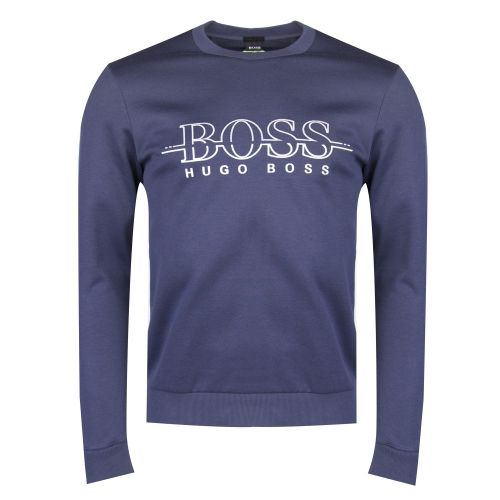 Athleisure Mens Navy Salbo Crew Sweat Top 28096 by BOSS from Hurleys