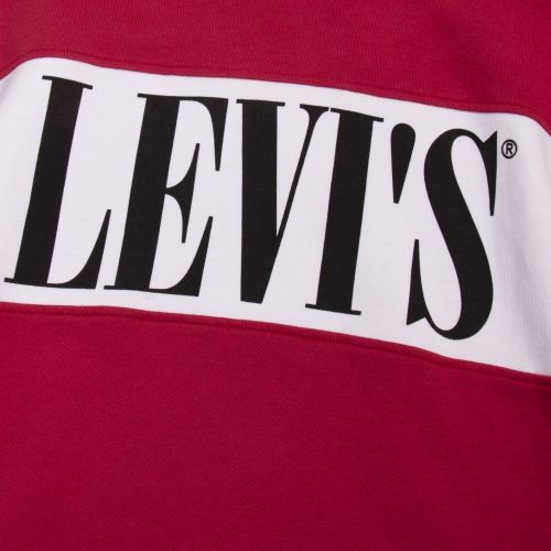 Mens Earth Red Colourblock Logo Crew Sweat Top 57795 by Levi's from Hurleys
