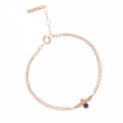 Womens Rose Gold Bejewelled Bee Chain Bracelet 34237 by Olivia Burton from Hurleys
