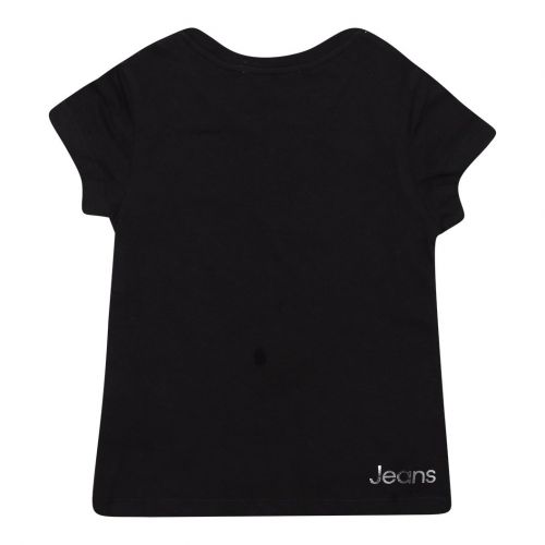 Girls Black Silver Logo Slim S/s T-Shirt 103509 by Calvin Klein from Hurleys