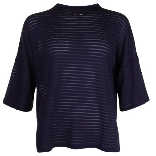 Womens Utility Blue Beka Sheer Rib Jersey Knitted Top 21236 by French Connection from Hurleys