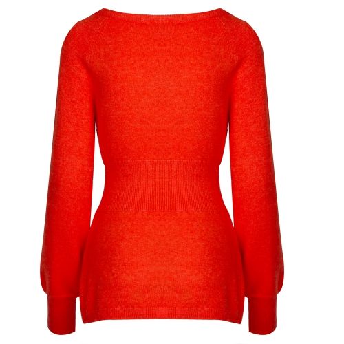Womens Cherry Tomato Viril Tie Waist Knitted Top 35785 by Vila from Hurleys