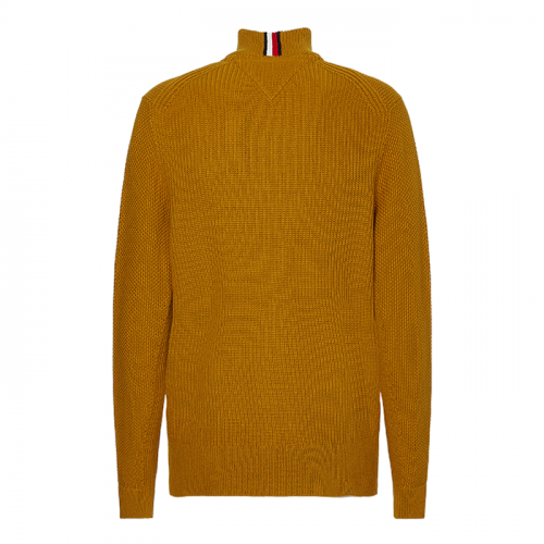 Mens Crest Gold Waffle 1/2 Zip Knitted Jumper 93925 by Tommy Hilfiger from Hurleys