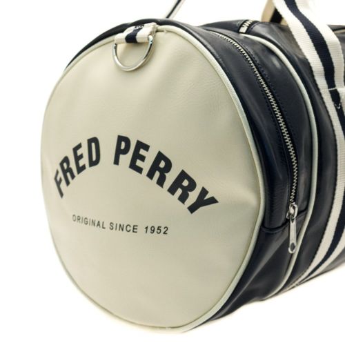 Mens Navy & Ecru Classic Barrel Bag 60182 by Fred Perry from Hurleys