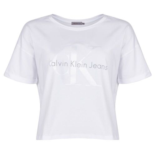 Womens Bright White Teco-22 Cropped S/s T Shirt 20648 by Calvin Klein from Hurleys
